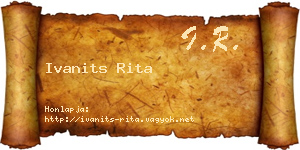 Ivanits Rita névjegykártya