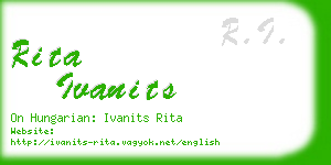 rita ivanits business card